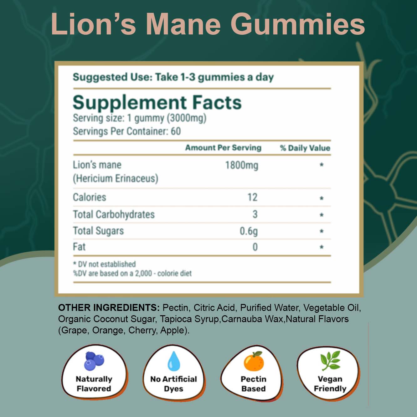 Belmonia Lion’s Mane Mushroom Gummies